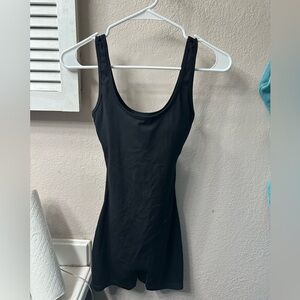 One piece open back with a butt scrunch